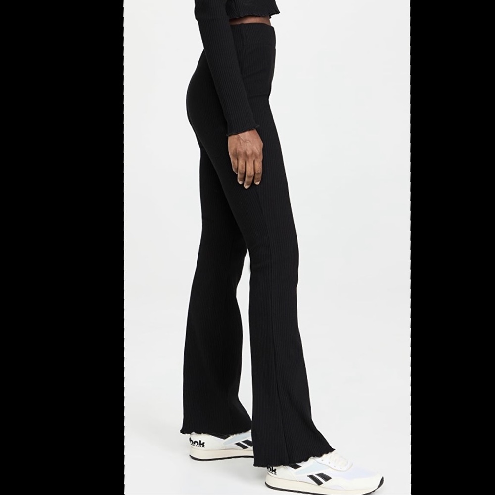 Good American Essentials Rib Slim Flare Pants 3-4